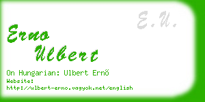 erno ulbert business card